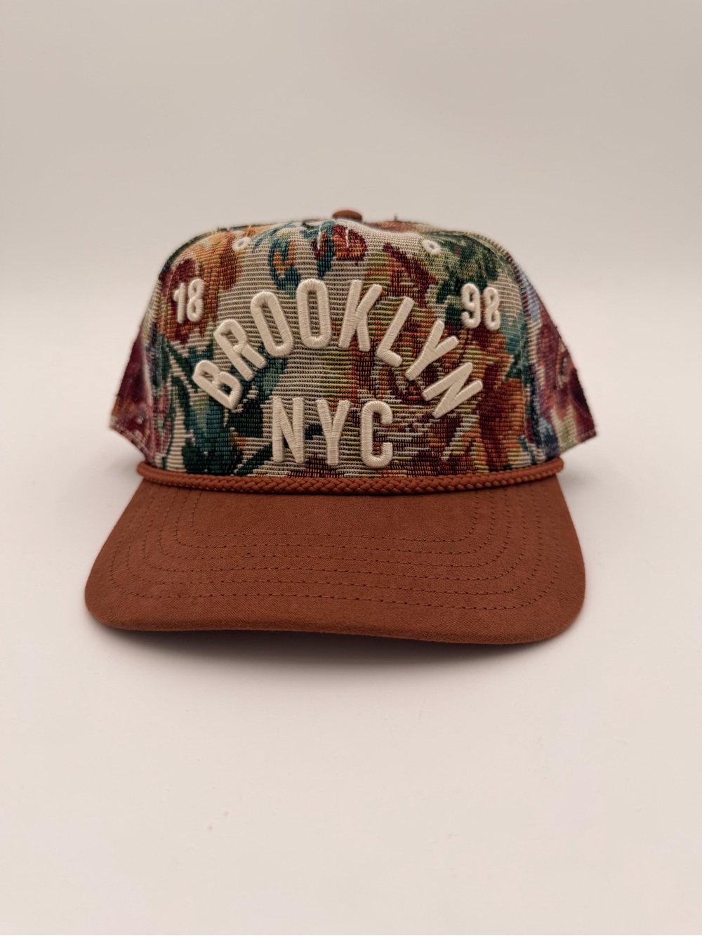 Brooklyn NYC Floral Cap in Brown Snapback